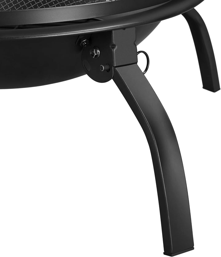 Yaheetech Feuerstelle Feuerschale mit Funkenschutz, Klappbare Feuerkorb Outdoor Fire Pits Feuerschal