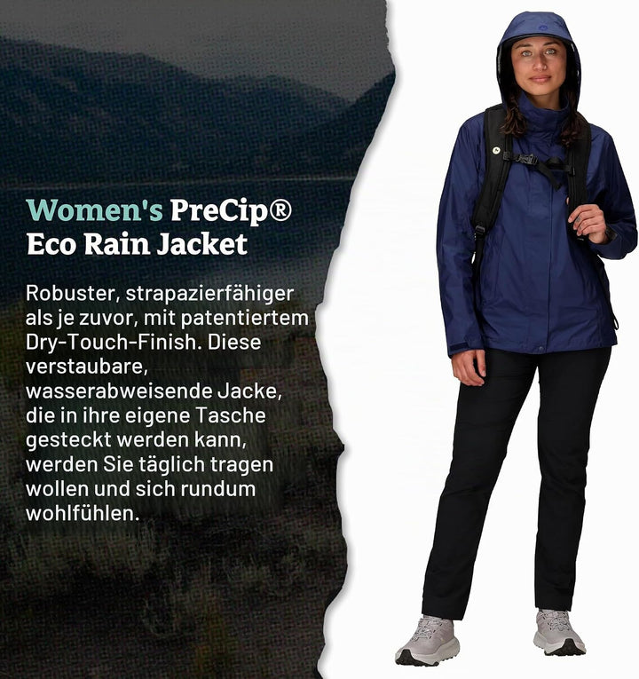Marmot Damen PreCip Eco Jacket, Wasserdichte Regenjacke, winddichter Regenmantel, atmungsaktiver, fa