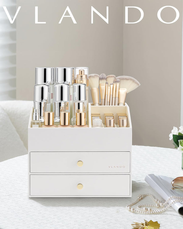 Vlando Make up Organizer mit 3 Schubladen, Schminktisch Organizer, Kosmetik Organizer, Schmink Organ