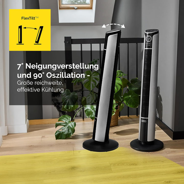 YOER 29dB Leiser Turmventilator, Ionisator, 10 m Reichweite, Neigungswinkeleinstellung, 12 Geschwind
