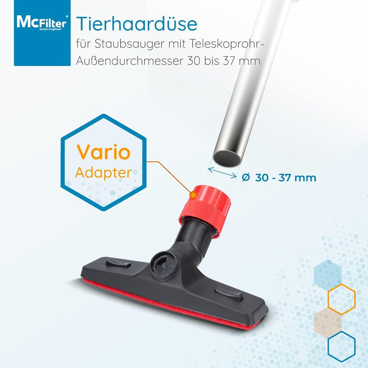 McFilter Tierhaardüse universal mit Fadenheber für Staubsauger - Düse mit 30-37 mm Anschluss, u.a. g