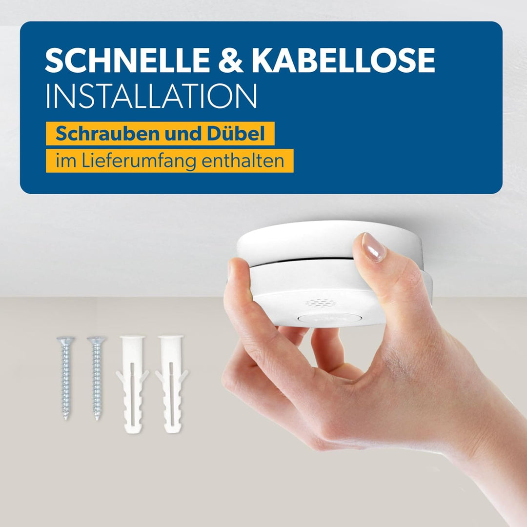 UNITEC Rauchwarnmelder TÜV geprüft, Rauchmelder, DIN EN 14604 Zertifiziert, Produktlebensdauer 10 Ja