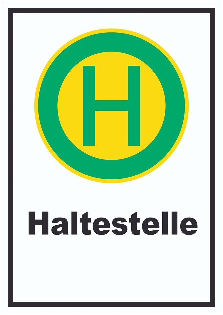 Schild Haltestelle A3 Rückseite selbstklebend, A3 Rückseite selbstklebend
