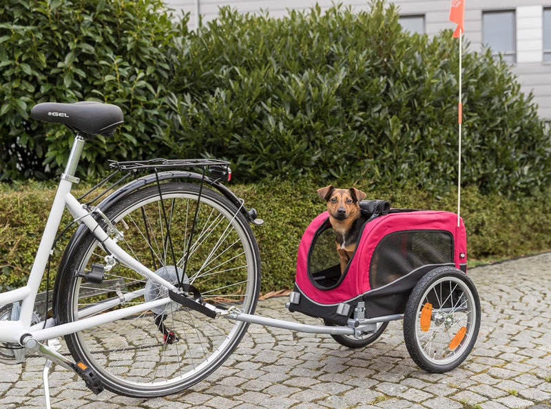 TRIXIE stabiler Hundebuggy "Fahrrad-Anhänger, S: 53 × 60 × 60/117 cm, schwarz/rot" - 12813 S Single,