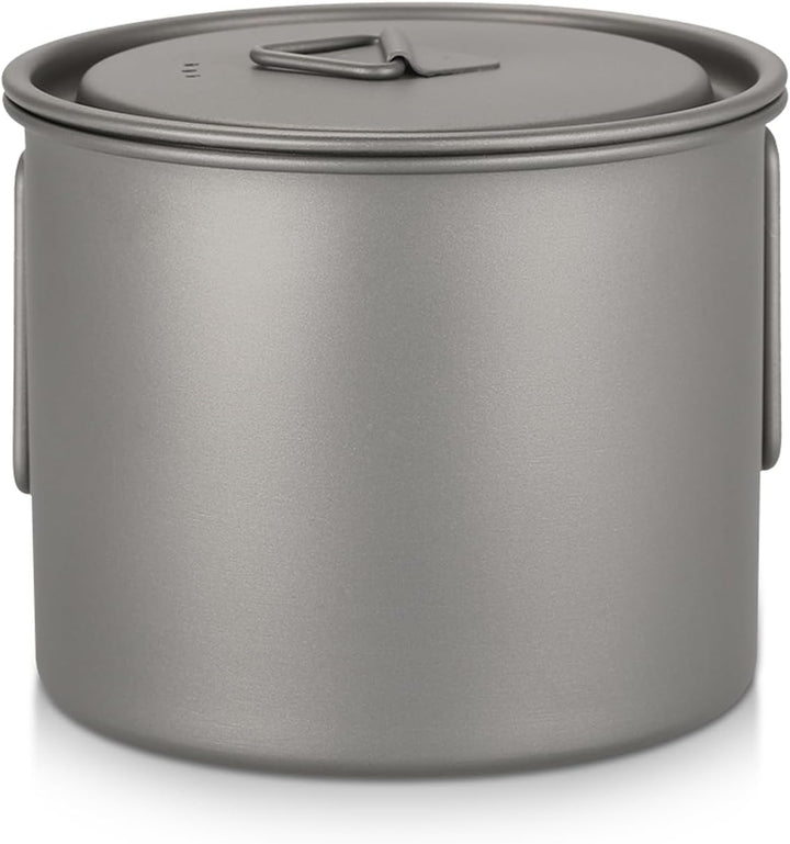 Lixada Titanium Topf Camping Tragbar Titan Wasser Tragbar Becher Tasse Klappgriff(300 ml,350 ml,420m