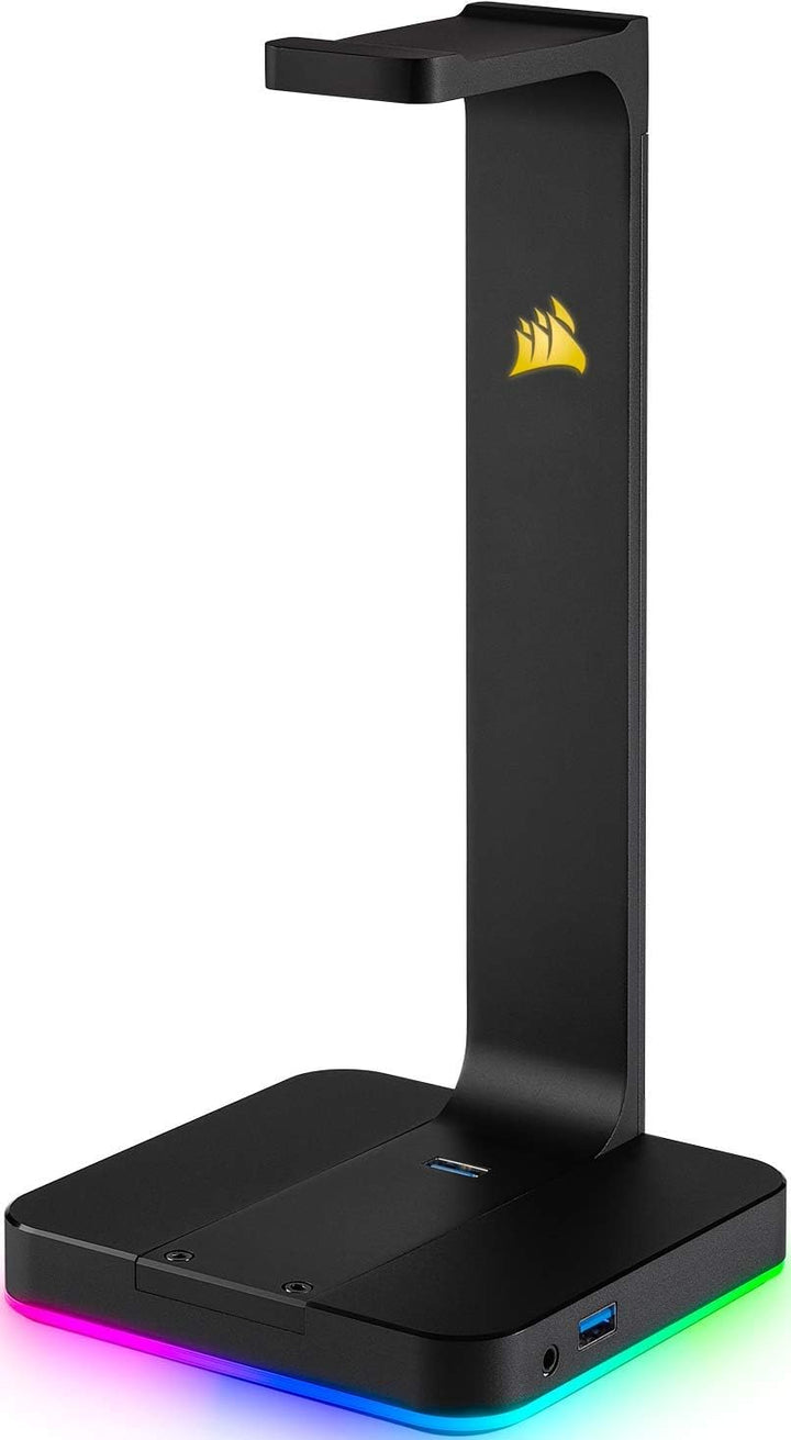 Corsair ST100 Premium Kopfhörer-Ständer (2x USB 3.1, Aluminium, 7.1 Dolby Audio Ausgang) schwarz RGB