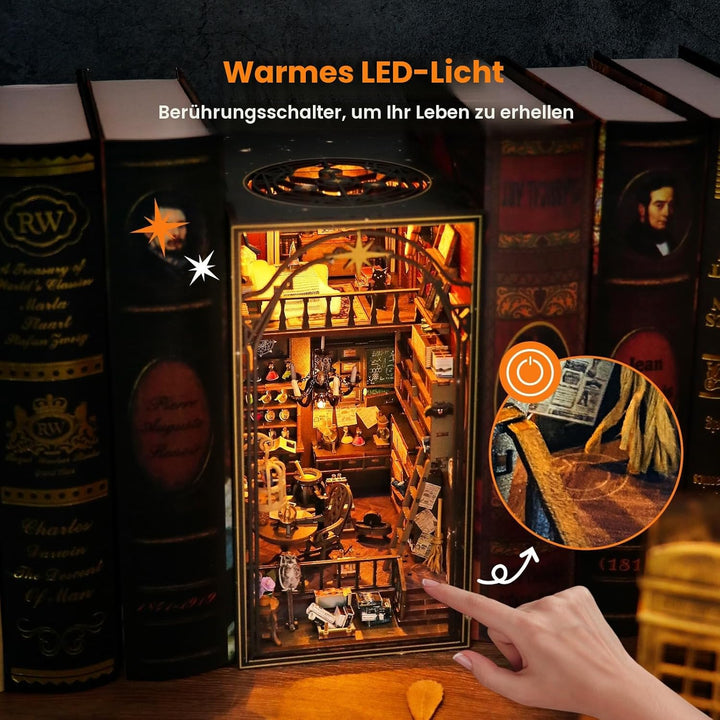 DIY Magical World Book Nook Kit & Dollhouse Craft Kits für Erwachsene DIY Miniature House mit Licht,