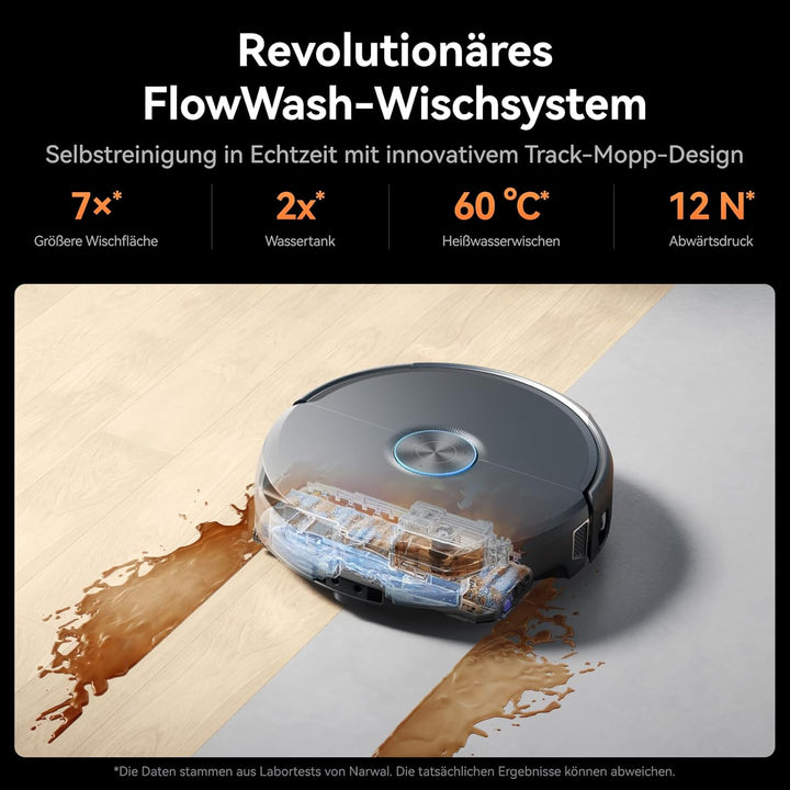 NARWAL Flow 2 Saug- und Wischroboter mit All-in-One-Station, FlowWash-Wischsystem mit 60 °C Heisswas