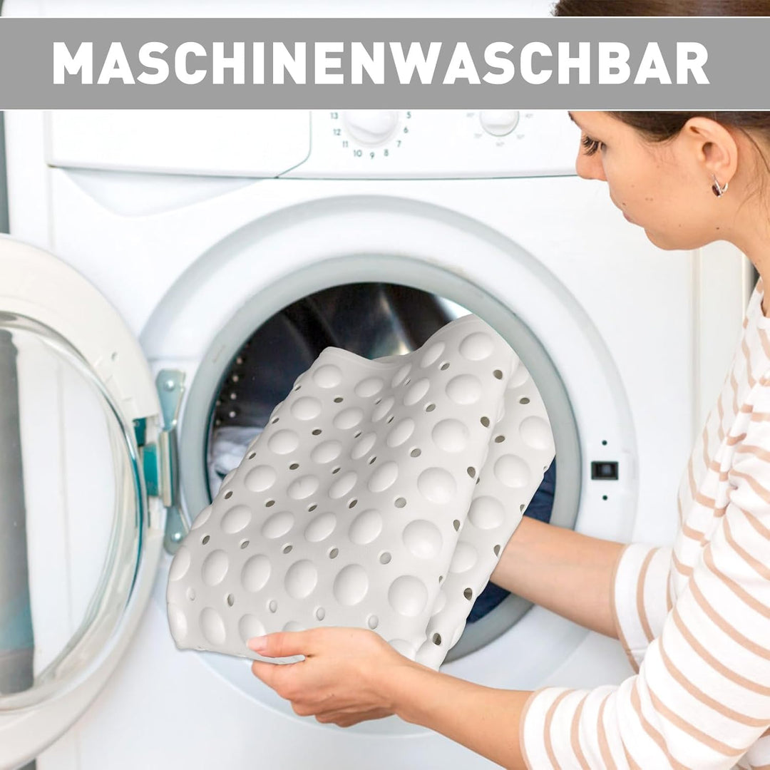 Gross Duschmatte rutschfest 80x120cm: Weich TPE Duscheinlage mit Ablauflöchern und Saugnäpfen - Anti