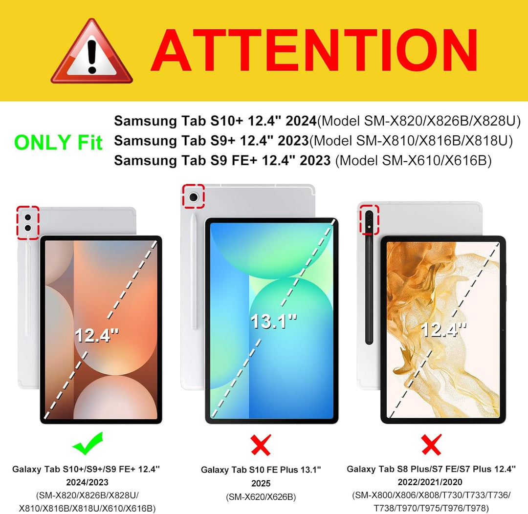 Fintie Tastatur Hülle für Samsung Galaxy Tab S10+ Plus/S9 FE+ Plus/S9+ Plus 12.4 Zoll Tablet, Keyboa