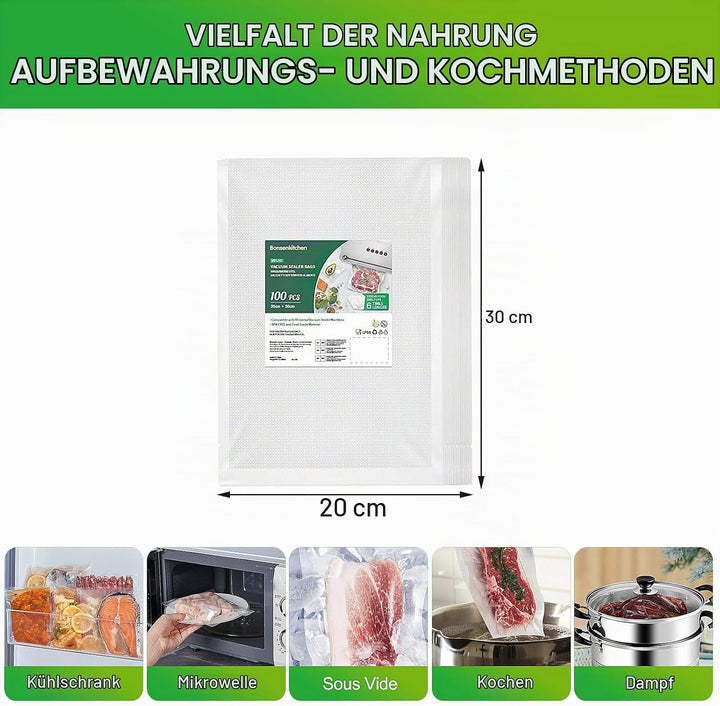 Trintion Vakuumierbeutel, 200 Beutel 20x30cm Vakuumbeutel für alle Vakuumierer &amp; Lebensmittel Vakuum