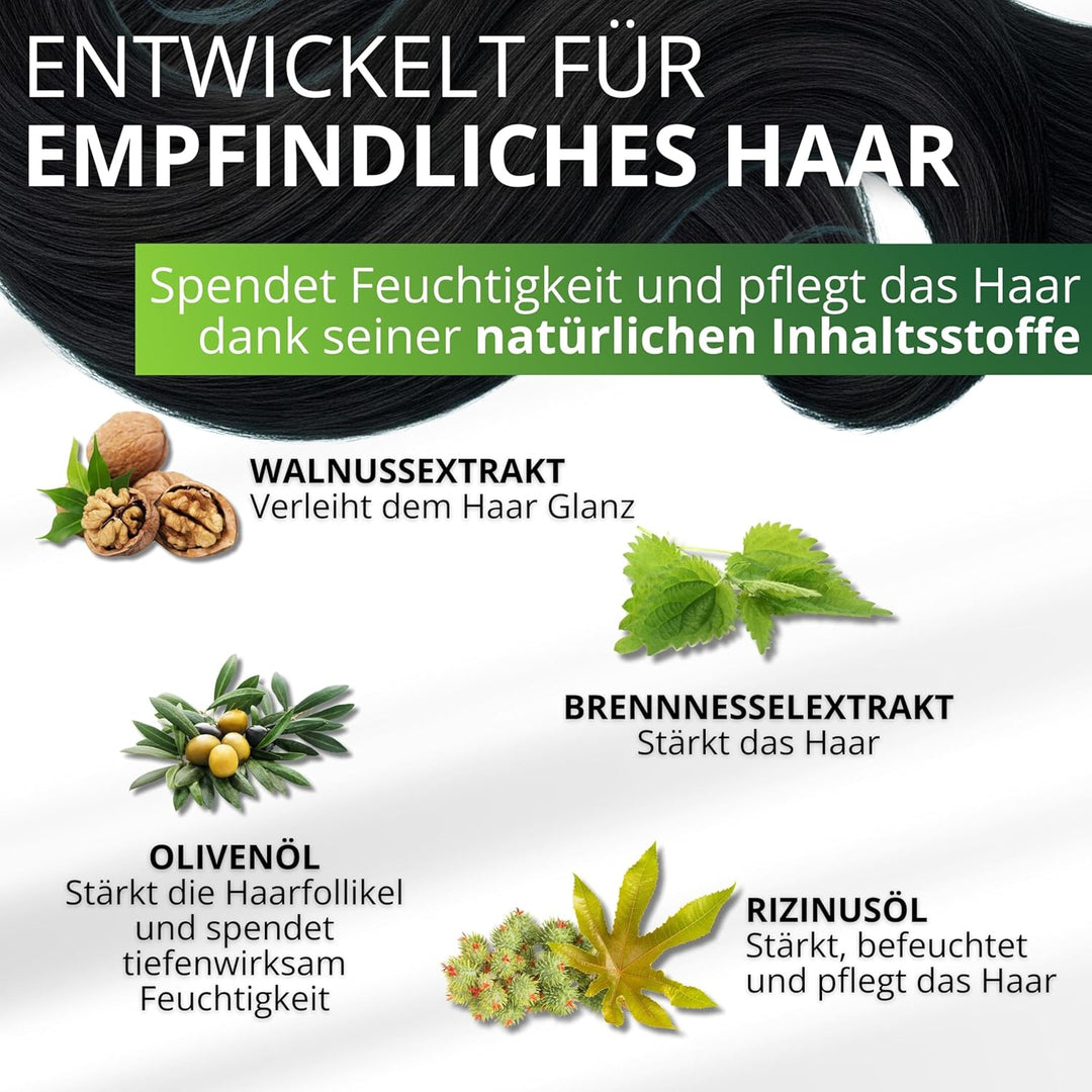 Herbal Time Schwarz 7 | Pflanzenhaarfarbe als Haarfarben-Creme mit Henna | Gebrauchsfertig | Deckt g