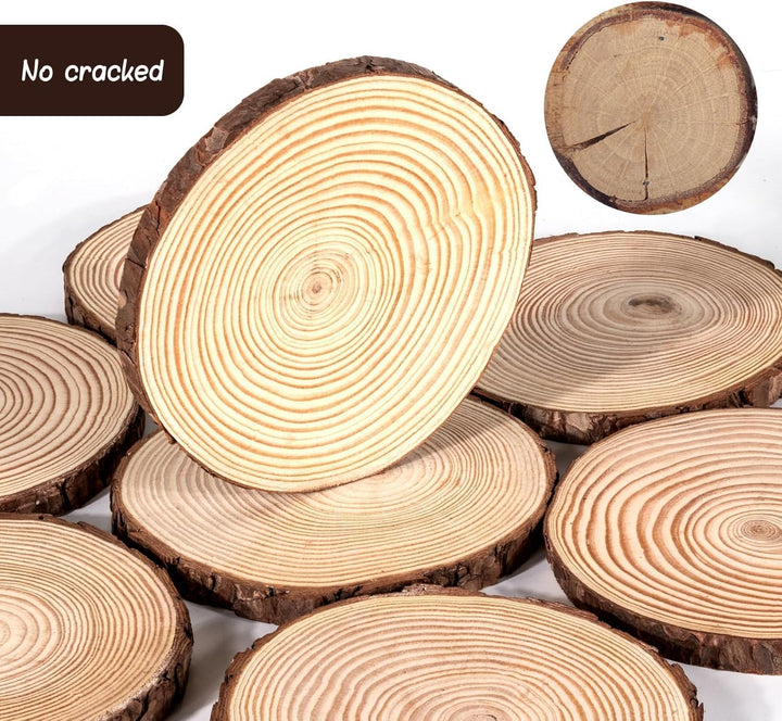 Rustikale Holzscheiben 16–17 cm mit Rinde, 24 Stück Naturholz Baumscheiben 15 mm Dick für Tischdeko,