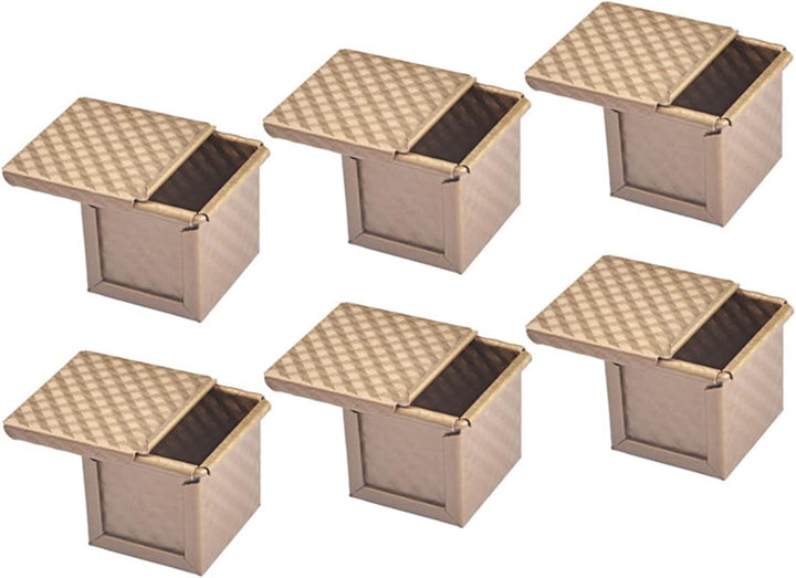 TAIYANYU 6 x Brotbackform mit Deckel, Toastform, Brot, Pullman, Laib mit Deckel, antihaftbeschichtet