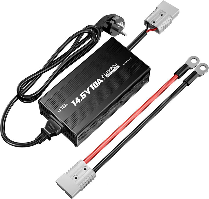 LiTime LiFePo4 12V 10A Batterieladegerät 14,6V AC-DC LiFePO4 Lithium-Batterie-Ladegerät mit Anderson