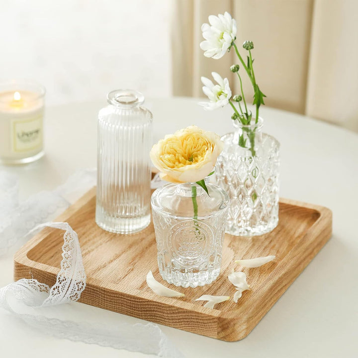 CUCUMI Glasvasen, Set mit 12 Stück, kleine Vasen für Tafelaufsätze, Vase für Blumen in Grosspackung