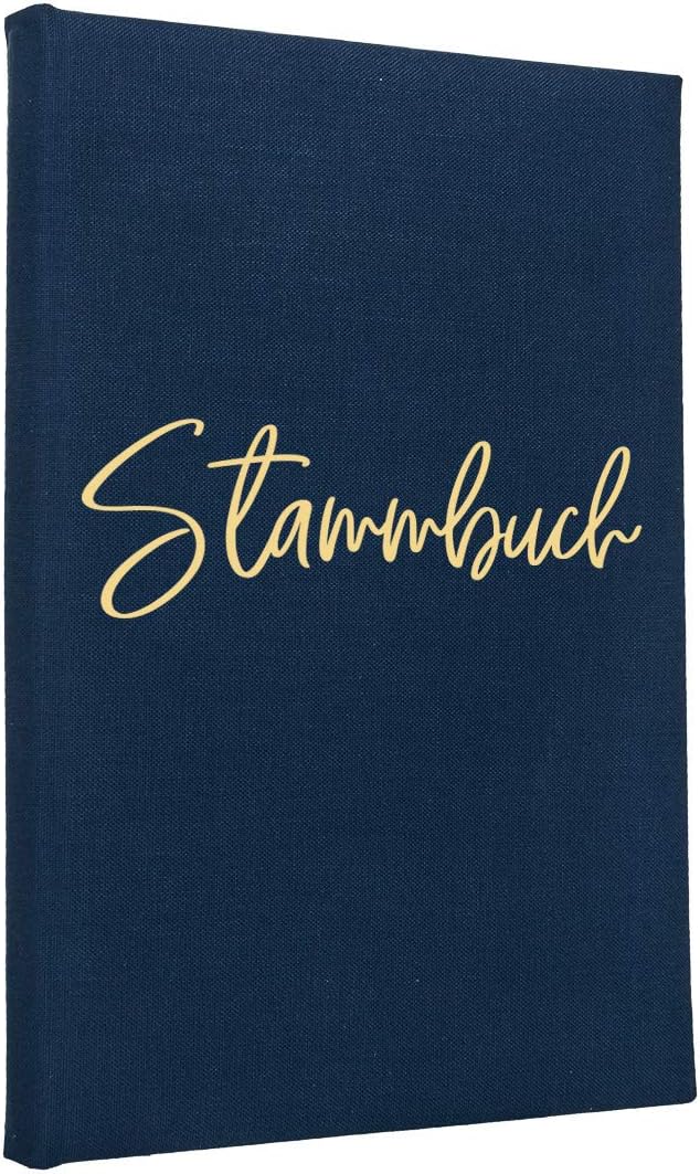 Hochzeitideal – Stammbuch der Familie Amore blau 21,0 cm x 15,0 cm - Buchbinderleinen Hochzeit - Fam