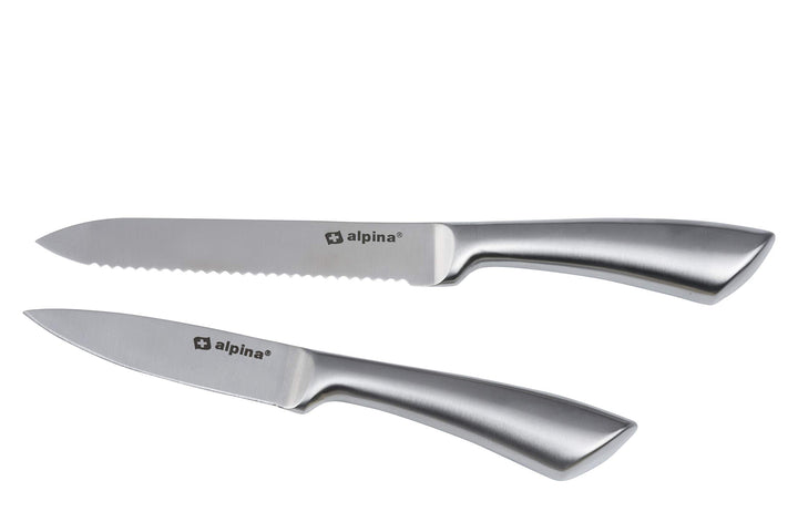alpina Kochmesserset 2-Teilig - Profi Messerset - Multifunktionales Chefmesser - Bestückt für Küchen