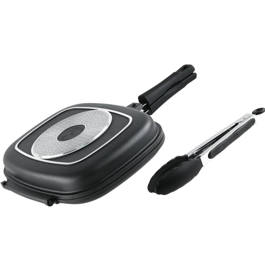 Stone&Stone Doppelseitige Grillpfannen 32 cm, steinbeschichtete Antihaftpfannen Deutsche Qualität Gr