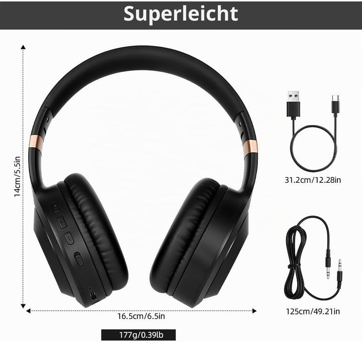 AXFEE ANC kabellose kopfhörer, Over Ear kopfhörer, kabellos Bluetooth mit Active Noise Cancelling 45