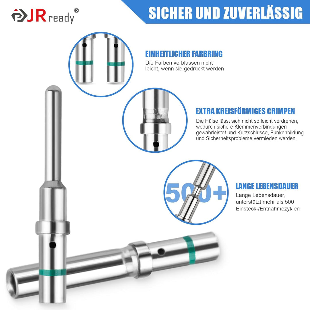 JRready ST6118 Deutsch Kontakt Kit 16# Deutsch Solid Pin Male Female Wire Gauge 14-20AWG Deutsch Ter
