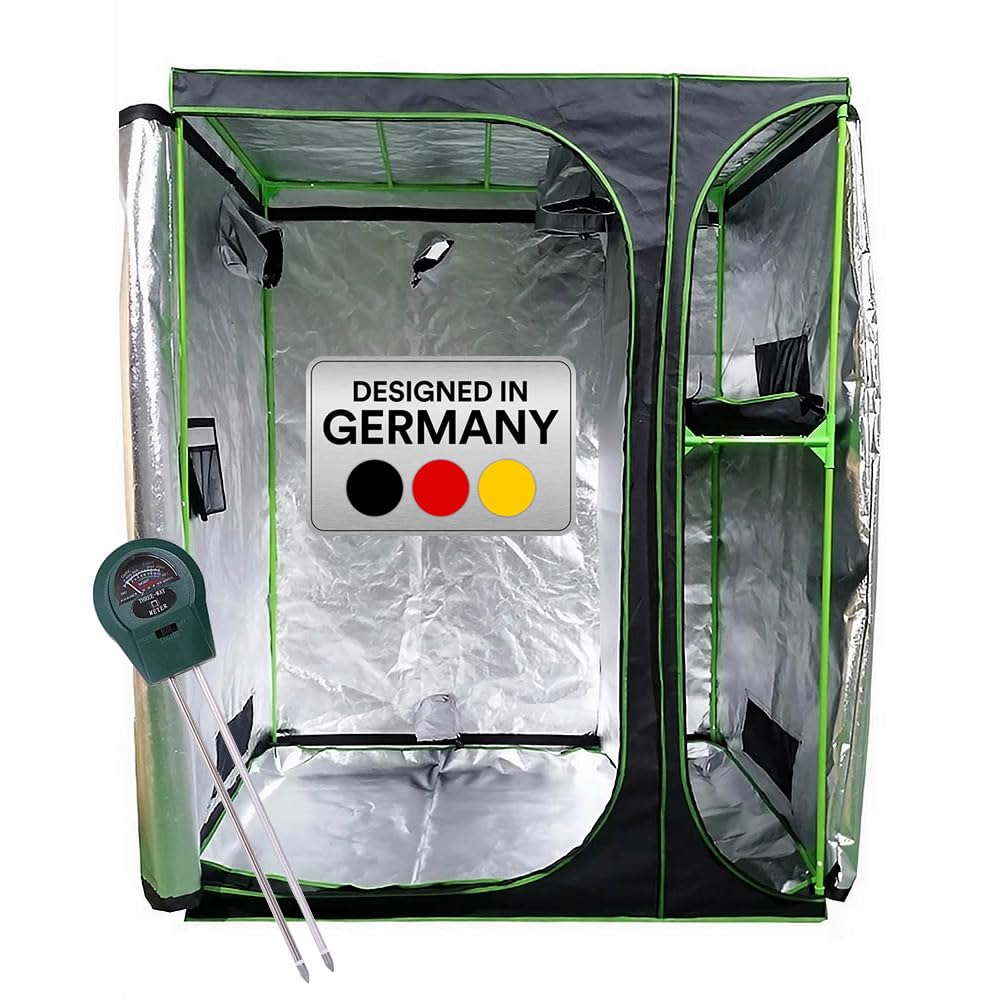 Mucola Growzelt 160x120x205 cm Set mit 3-in-1 Messgerät Zuchtzelt für Hydrokulturen zur Pflanzenzuch
