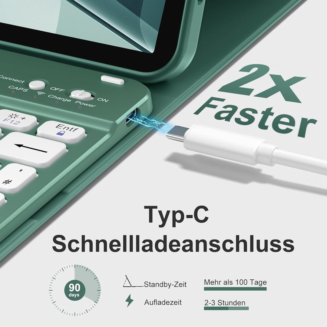 Hülle mit Tastatur für iPad Air 11 Zoll M3 2025 M2 2024/Air 5 Generation 2022 4. 2020 10,9 Zoll, Mag