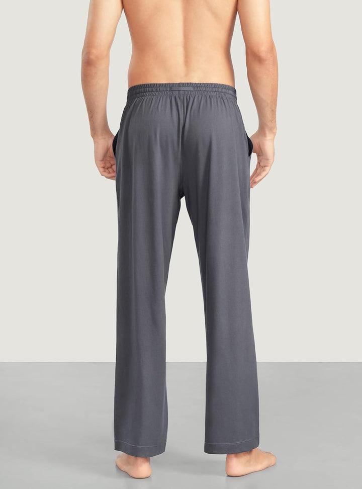 DAVID ARCHY Herren Schlafanzughose Lang & Kurz mit Eingriff Pyjama Hose mit Taschen und Band Nachtwä