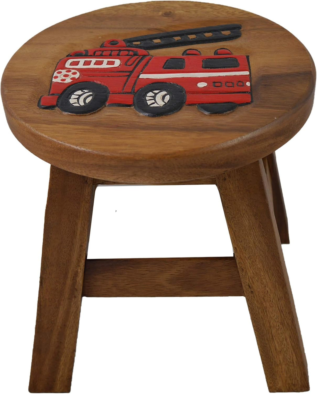 ART-CRAFT Vielseitiger Kinderhocker Holzhocker rund aus Massivholz Feuerwehr mit vielen Einsatz Mögl