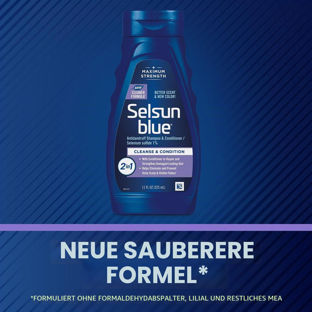 Selsun  Blue Naturals - Anti-Schuppenshampoo 2-In-1 Stärke 325 ml