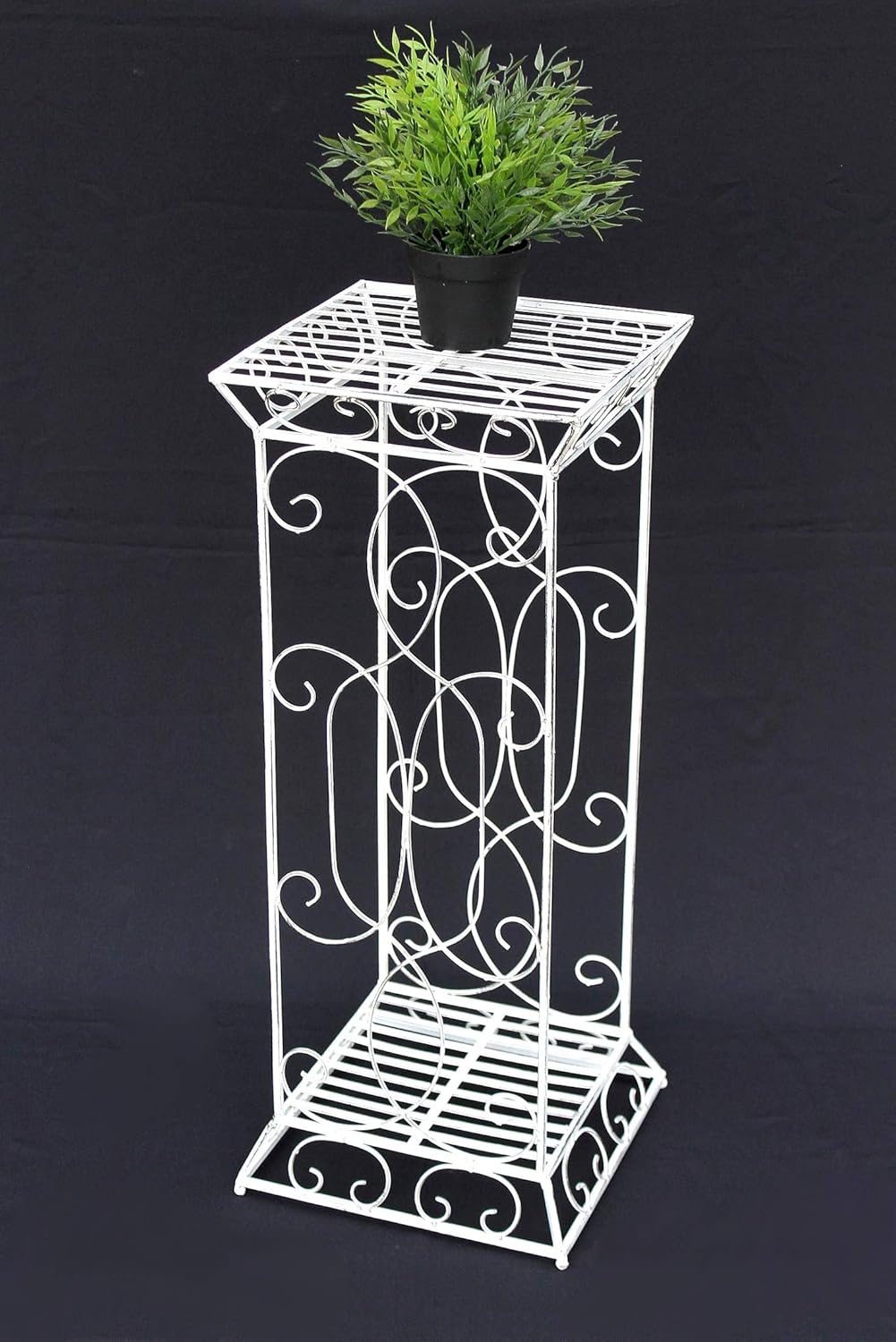 DanDiBo Blumenhocker Metall Weiss Eckig 77 cm Blumenständer 20304 Blumensäule