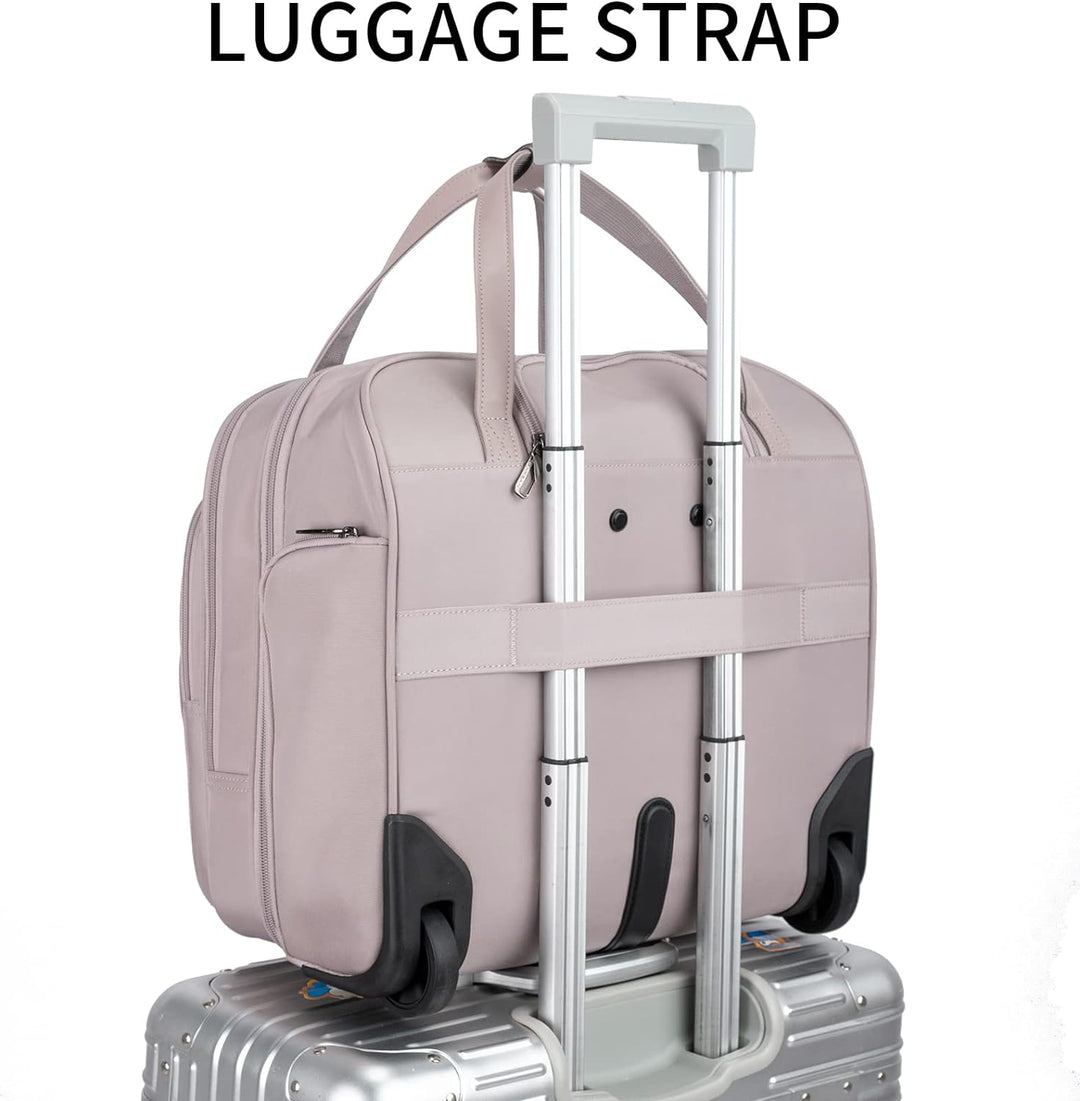 VANKEAN Rollende Laptoptasche Frauen mit Rädern, passend für bis zu 15,6 Zoll Rollende Aktentasche W