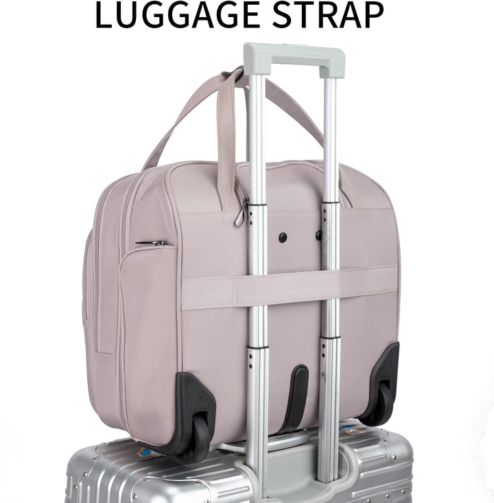 VANKEAN Rollende Laptoptasche Frauen mit Rädern, passend für bis zu 15,6 Zoll Rollende Aktentasche W