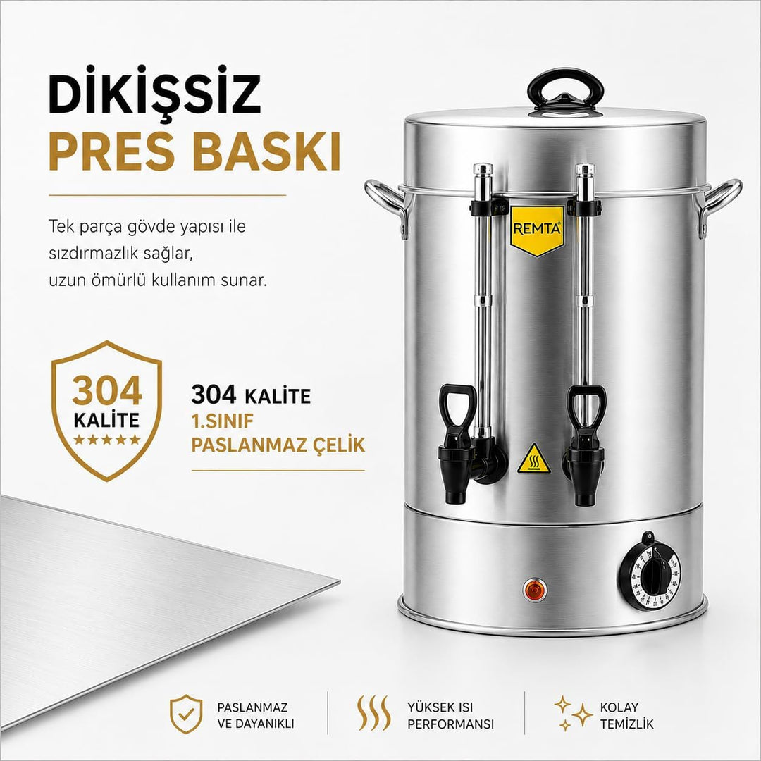 Remta R12 Teemaschine, Edelstahl, Silber