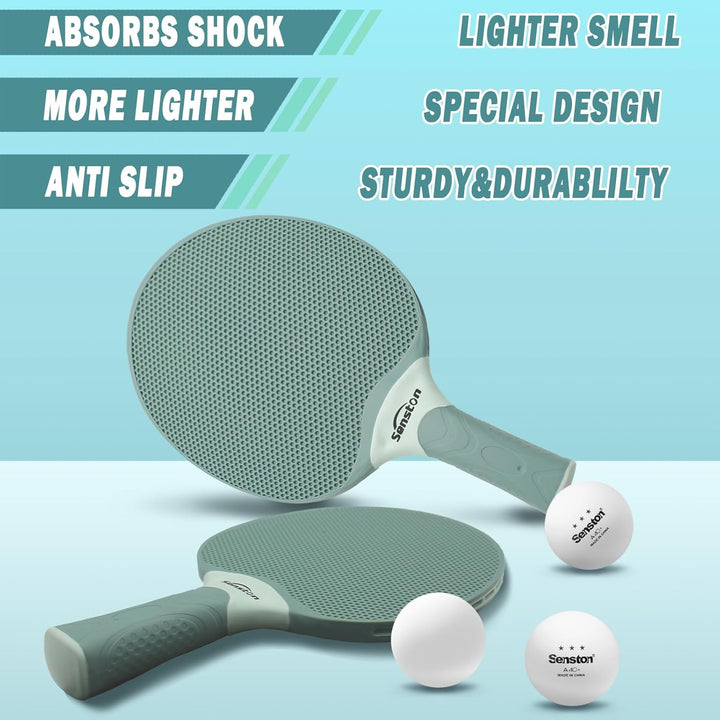 Senston Tischtennisschläger Set, professionelle Tischtennisschläger mit 3 Bällen, Ping Pong Paddel S