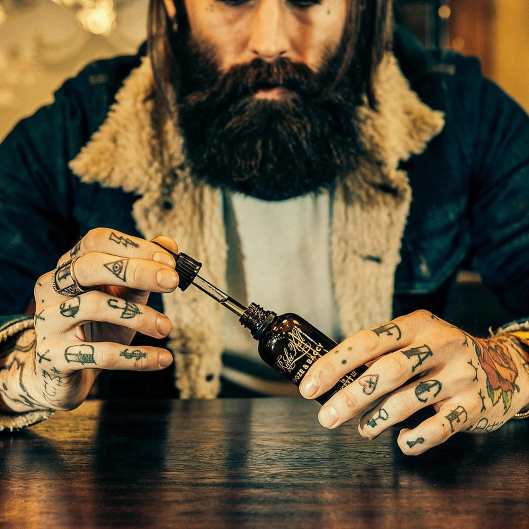 Captain Fawcett's: Ricki Hall's Booze & Baccy Beard Oil & Moustache Wax - Geschenkset