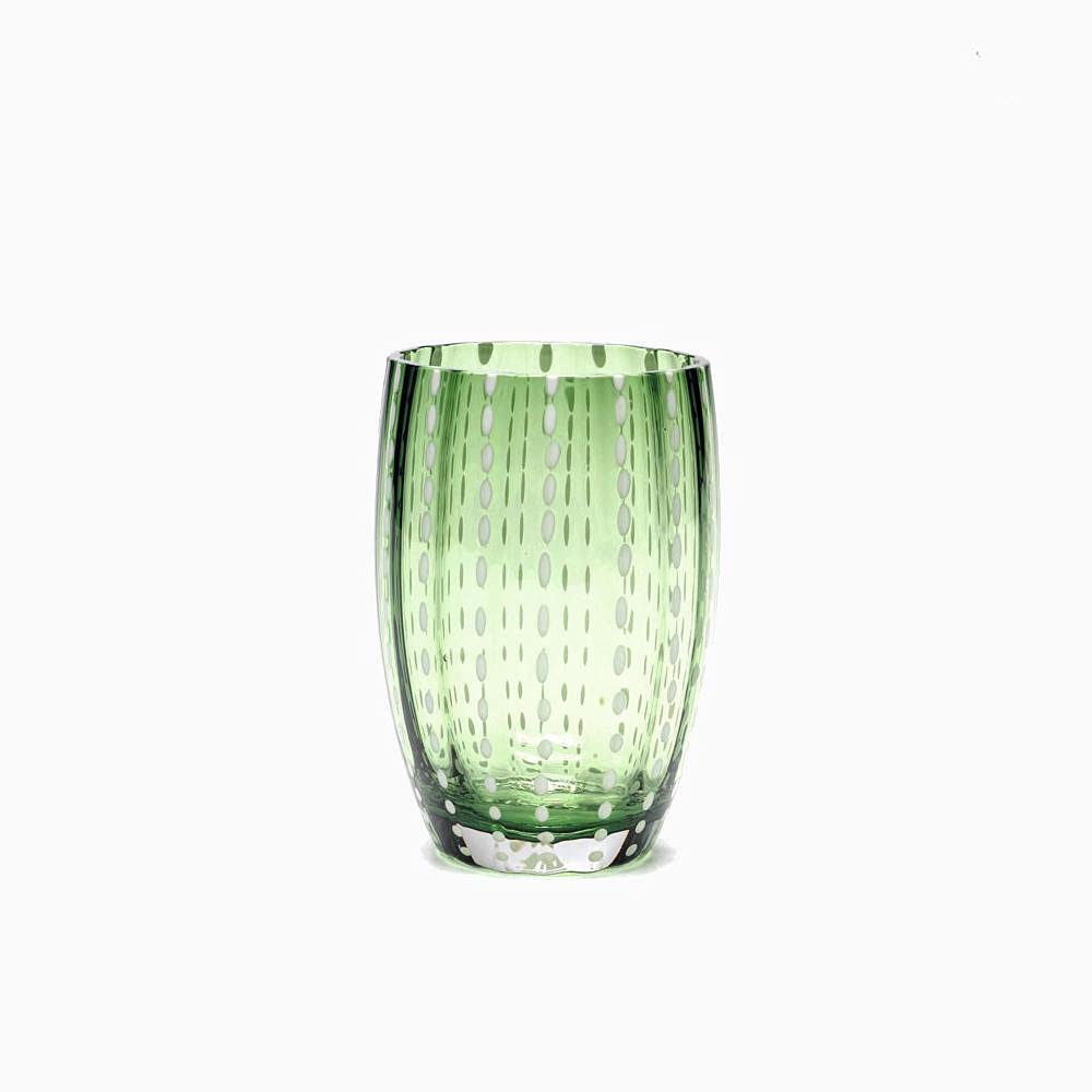 Zafferano Perle Glasbecher - Handgemachtes transparentes Buntglas, cl 32 h 109mm d 71mm - Set 6 Stüc