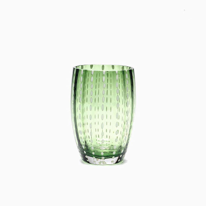 Zafferano Perle Glasbecher - Handgemachtes transparentes Buntglas, cl 32 h 109mm d 71mm - Set 6 Stüc