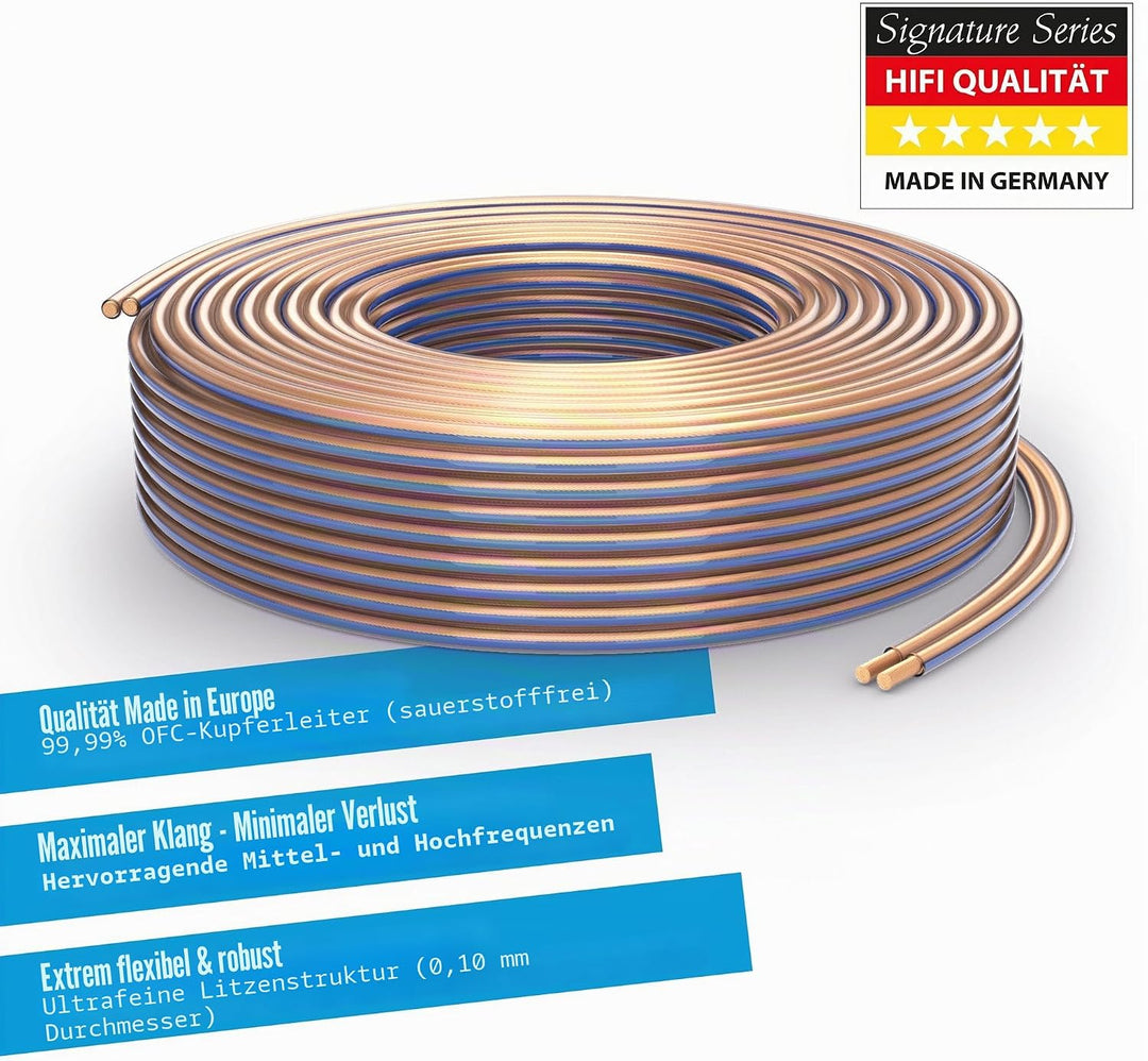 PureLink Lautsprecherkabel OFC 2 x 1,50mm² (0,10mm), 50,0m, transparent 50,0m 2 x 1,50mm² (0,10mm) t