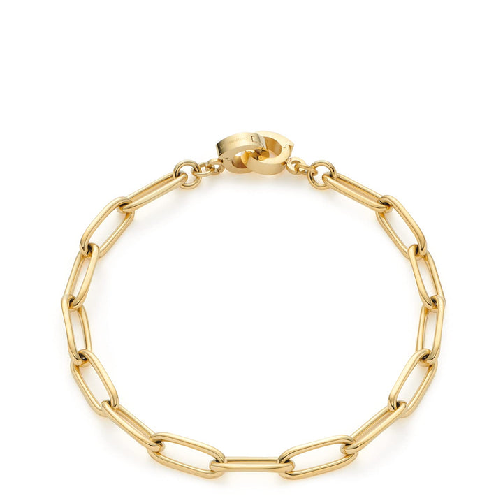 Leonardo gold Estrella Clip&Mix Armband aus Edelstahl 1 Stück, goldfarbenes Armband aus ovalen Glied