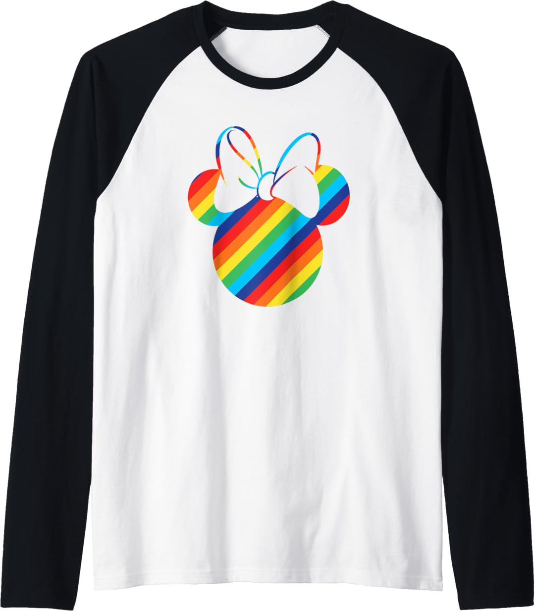 Disney Minnie Mouse Silhouette Rainbow Raglan
