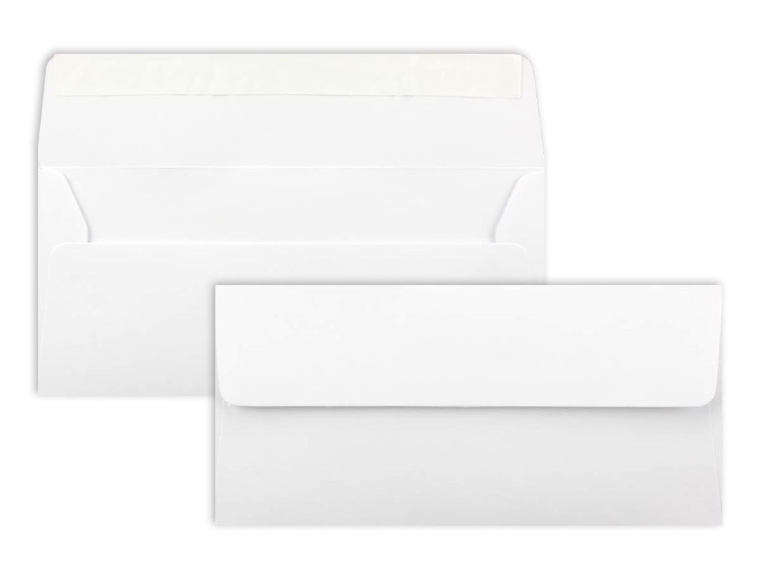 150 Brief-Umschläge DIN Lang - Hochweiss/Kristallweiss - 100 g/m² - 11 x 22 cm - sehr formstabil - H