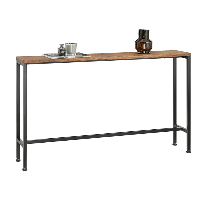 SoBuy FSB19-N Vintage Konsolentisch Metall Flurtisch Dekotisch Sideboard Beistelltisch Natur/Schwarz
