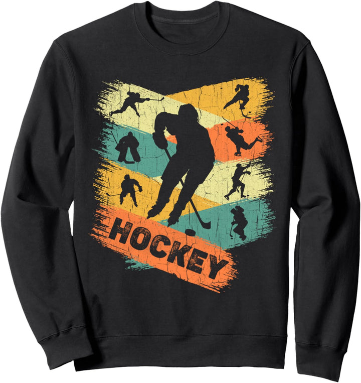 Retro Hockey Shirt Vintage Sport Grafik Hockey Spieler Sweatshirt