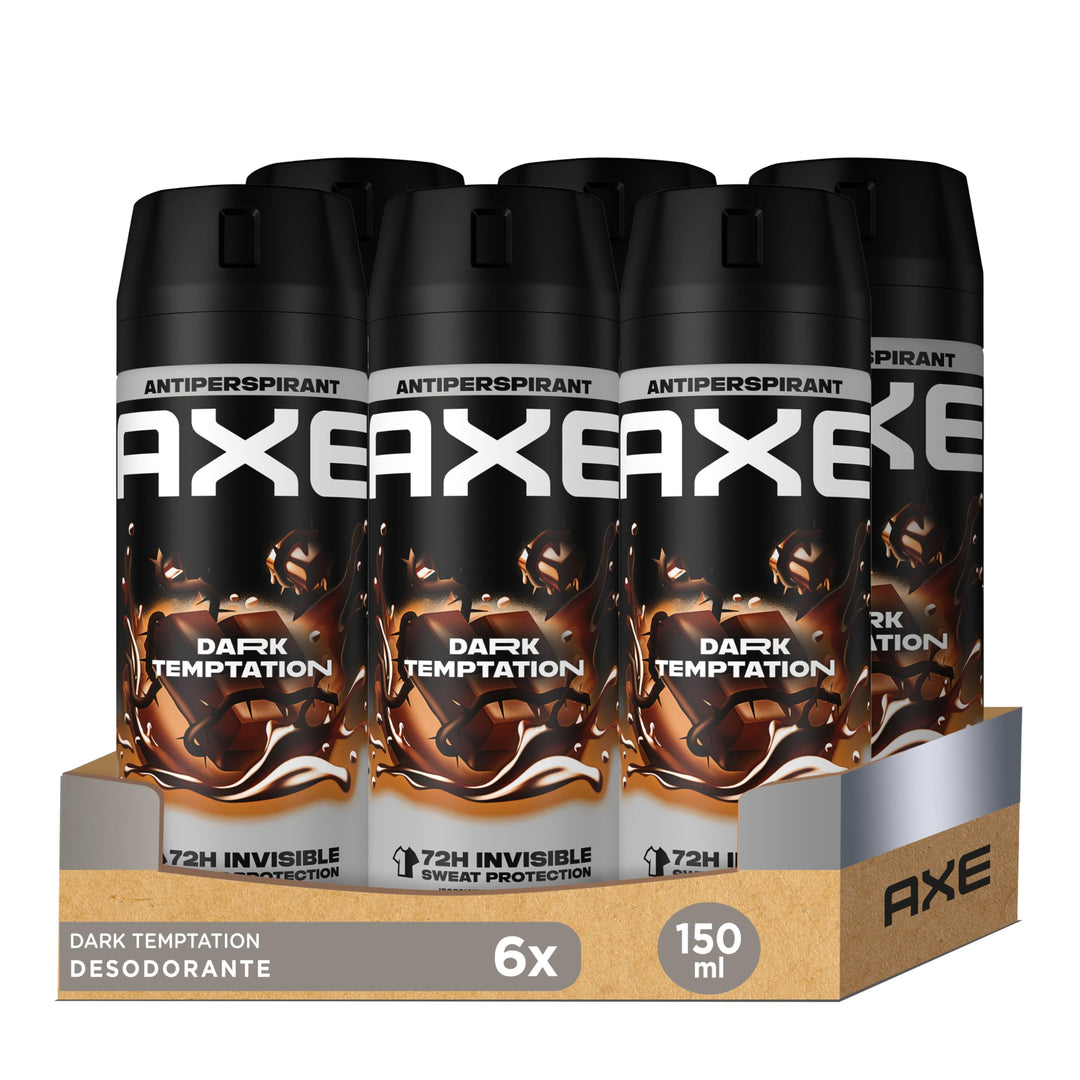 Axe Deodorant für Herren, Antitranspirant, Dark Temptation, 150 ml, 6 Stück Frisch 150.00 ml (6er Pa