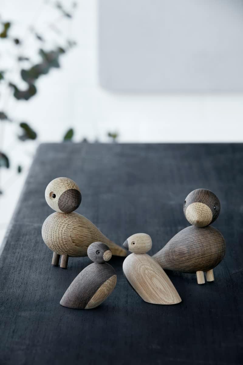 Kay Bojesen Spatzenpärchen klein Figuren 5.5 cm Holzfiguren, Holz Natural small Braun, Natural small