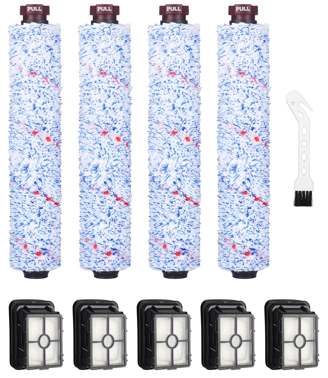 Zubehör für Bissell Crosswave 3-In-1,4 Bürstenrolle Und 5 Filter für Bissell Crosswave 3-in-1, Hartb
