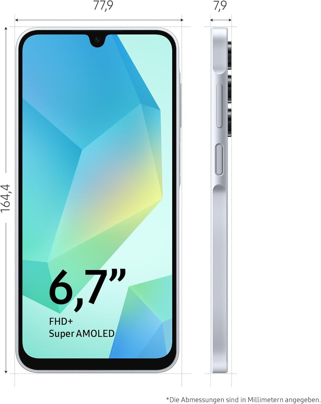 Samsung Galaxy A16 5G Smartphone ohne Vertrag, Handy mit Android, 50-MP-Hauptkamera, 16,91 cm / 6,7"