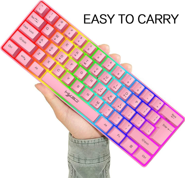 KUIYN 60% kabelgebundene RGB-Gaming-Tastatur, 61-Tasten-Minitastatur mit 11 RGB-Chroma-Hintergrundbe