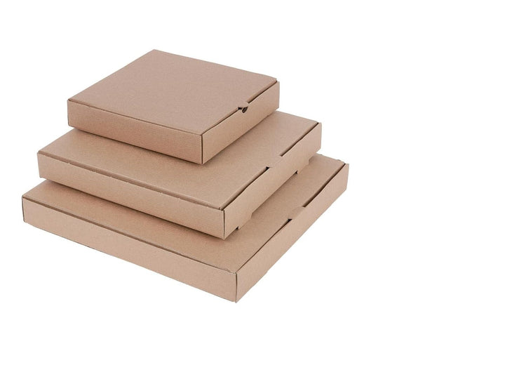 Fiesta kompostierbare Pizzakartons 12 Zoll (Packung mit 100 Stück), Farbe Kraft, gewellte Konstrukti